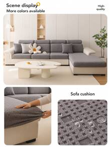 1 PC Grid Dots Sofa All Inclusive Universal Set Shake Fleece Anti Cat Scratch Four Seasons Universal Elastic Sofa Cover Cushion Cap Non Slip Sofa Backrest Cover,Suitable For Living Room Sofa Protection Of L-Shaped Sofas And 1, 2, 3, 4 Seat Sofas