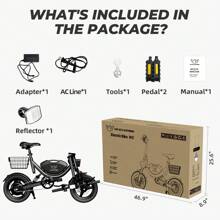 WIND HORSE Electric Bike With Basket, 14" Folding Ebike 22 MPH, 35 Miles Range, Dual Suspension, 715W Peak Brushless Motor With 30° Uphill, Adjustable Seat, Commuter Electric Bicycle For Adults 330LBS Load