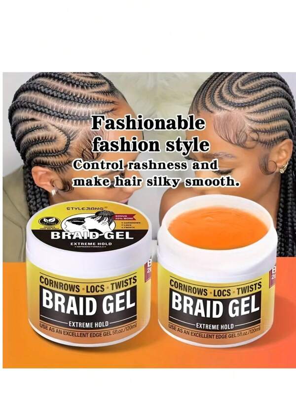 immetee Braiding Gel, Locking Braiding Gel, Edge Control Gel, Extreme Hold, Braid Taming Gel, Locking, Twist Corn Row