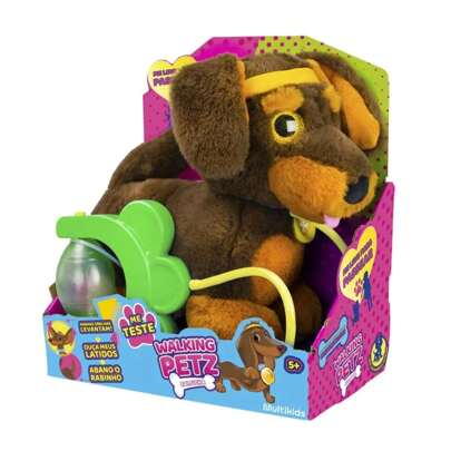 Multilaser Brinquedo Infantil Walking Petz Salsicha Pelúcia de Cachorro Multikids - BR1875