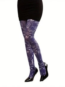 Briartw 1 par de pantis finos para mujer con estampado de ojo vintage, anti-enganches
