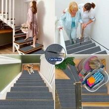 1 st. trapbeschermingsmat, zelf te knippen en herbruikbaar, eenvoudig schoon te maken traptapijt, antislip zelfklevende vloermat voor thuis, geluidsreductiemat voor traptreden