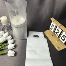 700ML 1400 个 (1 杯,6.3x11 英寸) 700 个(2 杯,12.6x11 英寸) 100 个磨砂透明手柄饮用塑料袋，奶茶包装袋，用于食品/饮料/咖啡外送的塑料包装袋，适用于咖啡店/餐厅/酒吧的便携式外卖袋 - 白色 - 查看 5