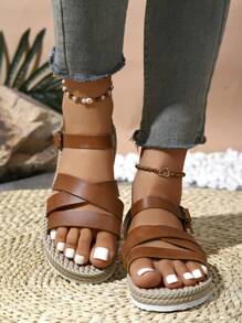 Handmade Women's Fashion Comfortable Non-Slip Soft Open Toe Flat Sandals, Summer