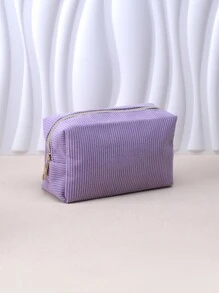 1/2pcs Corduroy Solid Colour Cosmetic Bag,Large Capacity Pencil Case Corduroy Cosmetic Bag,Portable Travel Toiletry Bag,Back-To-School Gifts, Stationery And School Supplies, Travel Reusable Storage Bags,Aesthetic Makeup Storage Bag