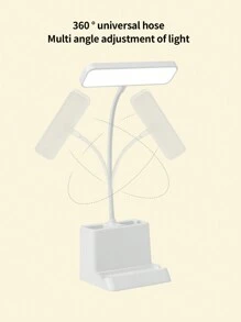 1pc Multi-Functional LED Desk Lamp, Mobile Phone Holder, Pen Holder, Eye-Caring Reading Lamp For Student Dormitory, Desk Lamp