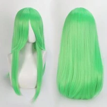 FULCRUM 24 Inch Pink Blue Green Black Anime Costume Long Straight Cosplay Wig Heat Resistant Synthetic Fibers Wig For Party Halloween Christmas