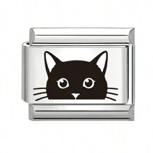 1pc Engraved DIY Jewelry Accessories, Chessboard Cat, Heart Elements, For DIY Bracelet, Necklace, Ring, Anklet, Fashionable, Delicate, Cute Handmade Modular Bracelet, Suitable For All Summer, School