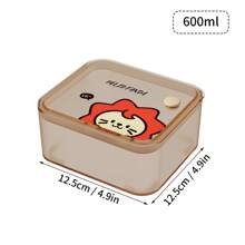 WORTHBUY Caja de almacenamiento de alimentos cuadrada de plástico con tapa, caja sellada reutilizable a prueba de humedad para bocadillos, frutos secos y caramelos, con diseño de dibujos animados transparente, apta para la cocina, la sala de estar y la oficina