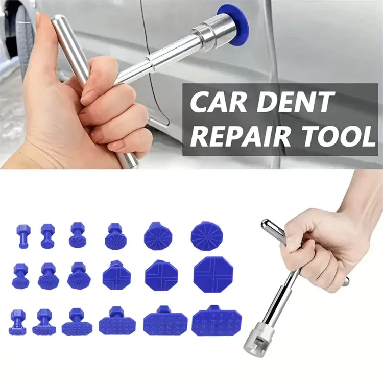 Besper 汽车凹痕修复工具套件，车身部件机械免漆凹痕去除拉拔器工具套件，专业手动工具套件，汽车凹痕修复短拉拔器 - 銀色 - 查看 1