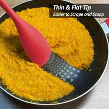 FG-Soup Spoons La Soon Set, Heat Resistant Rubber Soonula, Seamless Non-Stick Ible Scrs Ba Mixing ,3 ,Dinnerware Gold Spoon