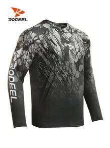 RODEEL 男士迷彩衬衫速干吸湿排汗长袖防晒衣适合钓鱼户外活动