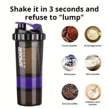 1 件 500ml/17oz 运动摇摇杯，带搅拌球和拖拽储物盒，防漏 - 适合学校、健身房和户外健身活动