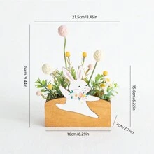 1pc Easter Bunny Decoration,Artificial Potted Tulip,Spring Summer Artificial Flowers,Color Planter Decor,Bunny Flower Box Design,Desk Ornament For Romantic Home Decoration,Room Decor Bedroom,Wedding Decor,Table Decoration,Centerpieces,Party Decorations,Mother's Day Gift,Bestfriend Gifts,Bridesmaid Gifts Birthday Graduation