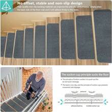 1 st. trapbeschermingsmat, zelf te knippen en herbruikbaar, eenvoudig schoon te maken traptapijt, antislip zelfklevende vloermat voor thuis, geluidsreductiemat voor traptreden