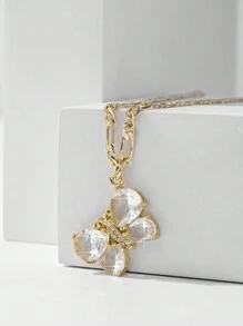 1 pieza Collar con colgante de mariposa chapado en oro de 14K con circonita cúbica, con caja de regalo premium, adecuado para madre/Día de San Valentín, parejas, hermanas, amigos, uso diario o festivo