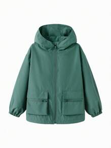 Balabala Kids' Protective Jacket, Color-Block Spring Coat - Turquoise - View 4