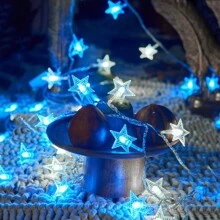 1pc 3M/9.84Ft 20 LED Multi-Color Star String Lights, Battery Powered LED Christmas String Lights Suitable For Apartment, Dorm Room Decor, Birthday Party, Holiday, Kids Room Decoration - Yellow - View 2