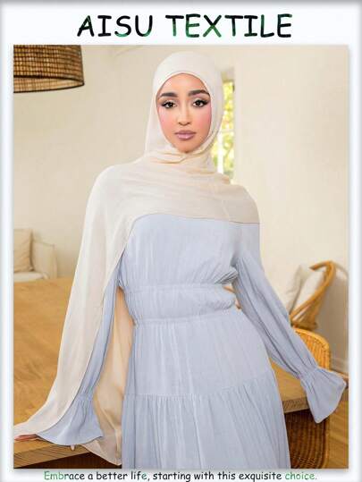 新款秋冬女士仿亚麻围巾纯色复古卡其色长款披肩批发