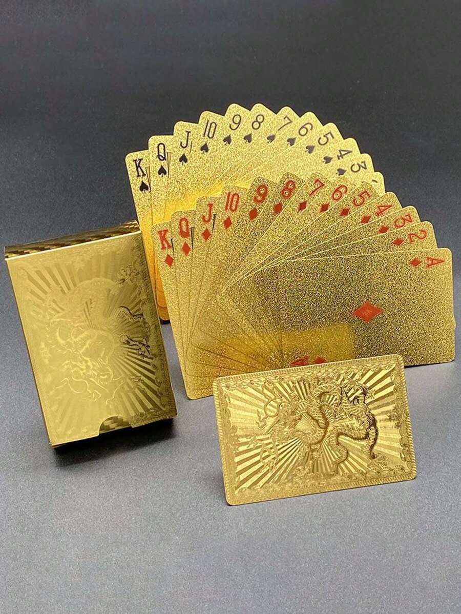 金箔卡塑料派对卡游戏家庭游戏之夜纸牌游戏道具魔术工具节日收藏品派对礼物 - 彩色 - 查看 1