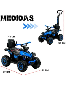 Mini Electric ATV With Lights 2 In 1 - Blue - View 3