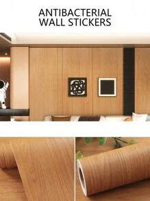 1 Pc PVC Kitchen Sticker, Modern Wood Grain Pattern Kitchen Wall Renovation Sticker