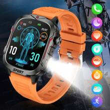 LIVLOV Smart Watch With Flashlight/ SOS Modes For IPhone Android, 1.96'' HD Screen Sport Fitness Tracker With 420mAh Battery, Answer/Make Calls, AI Voice, Waterproof Watch With 100+ Sports, Sleep Monitor, Pedometer, Games, Smartwatches For Men And Women