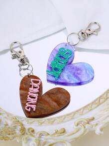 Personalized Custom Acrylic Heart-Shaped Name Valentine's Day Couples Same Style Acrylic Key Chain Four Seasons Exclusive Suitable For Lovers And Friends Best Fashion Items