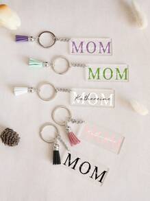 1 件个性化定制流苏亚克力、自定义文字、母亲节、母亲生日礼物、赠送母亲纪念品、钥匙扣生日礼物、母亲最好的礼物妈妈的话 - 彩色 - 查看 6