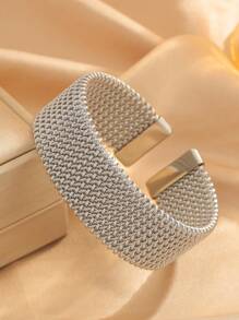 1 pieza de pulsera trenzada de acero inoxidable, elegante y de estilo clásico, sencilla y a la moda, atemporal, apropiada para uso diario/regalo/banquete