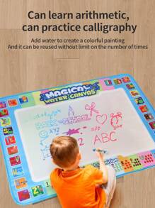 Christmas Decoration Water Drawing Mat - Children's Painting & Writing Colorful Graffiti Drawing Mat Toy With Magic Pen, Educational Toy, Large Size Water Drawing Pad, Neat Neon Color, Suitable For 3-8 Years Old Girls & Boys, Birthday, Christmas, Thanksgiving Gift
