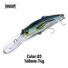 KINGDOM Kingdom Floating Minnow 50g 74g 145mm 160mm Artificial Jerkbaits Sea Fishing Lure Long Casting Swimbait Fishing Hard Baits Seabass