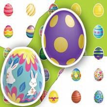 50 Sheets Easter Egg Graffiti Stickers, Exquisite And Fashionable Personalized Decorative Stickers, Waterproof Stickers For Suitcases, Diy Decorative Stickers For Laptops, Guitars, Water Bottles, Motorcycles