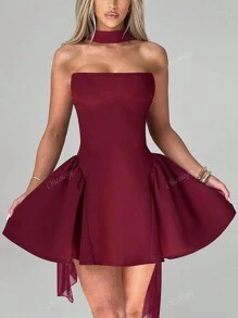 Abito estivo da donna aderente a tubo, a linea A, mini, elegante, sexy, abito da festa, abito da cocktail per invitati a un matrimonio