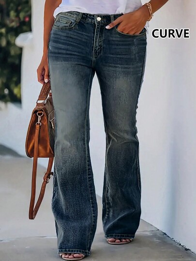 Nuovi jeans donna slim fit a zampa d'elefante di , taglie forti, best seller