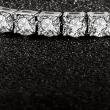 A Vintage Bohemian Style 925 Sterling Silver Tennis Bracelet Set With Sparkling Synthetic Zirconia, Perfect For Weddings, Banquets, Anniversaries, Valentine's Day Gifts, And Carnival Jewelry Accessories - Suitable For All Seasons - White - View 6