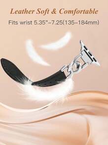 Pulseira para 1 peça, unissex, design criativo, fashion, casual, personalizada, luxuosa, de metal, compatível com Ultra 2 1 SE 9 8 7 6 5 4 3 2 1 Series 38 mm 40 mm 41 mm 42 mm 44 mm 45 mm 49 mm, com pulseira de couro marrom macio, pulseira ajustável, acessório para smartwatch, pulseira para