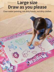 Christmas Decoration Water Drawing Mat - Children's Painting & Writing Colorful Graffiti Drawing Mat Toy With Magic Pen, Educational Toy, Large Size Water Drawing Pad, Neat Neon Color, Suitable For 3-8 Years Old Girls & Boys, Birthday, Christmas, Thanksgiving Gift
