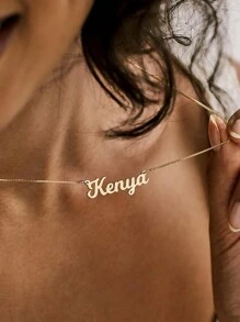 Custom Name Necklace With Box Chain, Golden Name Necklace, Customized English Name Letter Pendant Necklace For Women, Handmade Jewelry, Personalized Gifts, Mothers Gift Unique Birthday Gifts, Christmas Gifts For Family,Friends