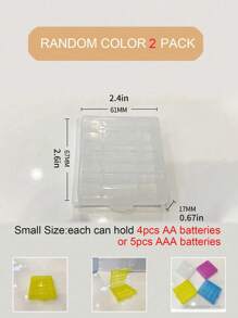 2packs Battery Storage Box, Battery Storage Case, Battery Holder, Clear. Each Case Stores 24 Batteries