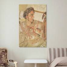 1PCS Framed Battle Of Issus Mosaic Canvas Painting Alexander The Great Poster Wall Art Decoration Canvas Prints For Home Room Decoration Bedroom Decoration Gift Poster, Suitable For Living Room Dining Room Study Kitchen Hotel Office Apartment Cafe Studio Bar Bathroom Dressing Room Corridor Wall Decoration