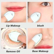 4pcs Mini Esponja De Dedo Com Almofada De Ar Slim Puff Para Maquiagem