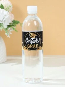 10/24 stuks Afstudeerthema Waterfles Wijnsticker, Zwarte Gouden Afstudeerpet Bedrukte Papieren Labelstickers, 2025 Afstudeerfeest Decoraties Benodigdheden, Afstudeerfeest Decor 2025, Afstudeerdagfeest Diy Cadeau Inpakstickers, Waterfles Etiketten, Feest Gunsten