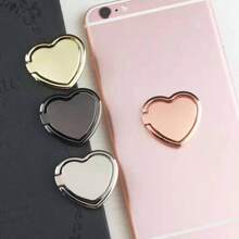 New Heart-Shaped Mobile Phone Ring Holder, Heart Shaped Glossy Finish Cell Phone Ring Holder Stand, 360 Degree Rotation Finger Ring Kickstand With Polished Metal Phone Grip Compatible With IPhone, Android Phone, Gift For Birthday, Family, Friends Finger Ring Holder, Phone Accessories