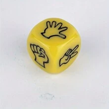Set de 6 dados de juego de piedra, papel o tijera de colores mezclados