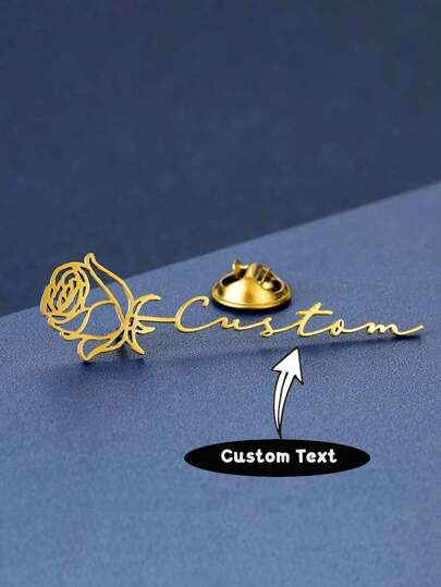 1PC Custom Brooch, Pins For Women, Birth Flower Brooch, Flower Pins With Name, Birthday Gifts ,Custom Jewelry, Bridesmaid Gifts, Wedding Favor