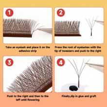 FADVAN Fadvan YY/3DW/4DW/5DW Shape Lashes 12 Rows 0.07 D/LU(M) 8-12/8-14mm Brown Colour Natural Soft Eyelash Premade Volume Fan Lashes Extension