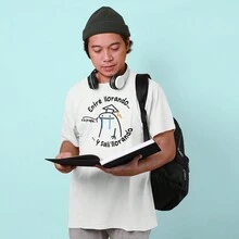 Playera Para Hombre 1 Pza Estampado Graduación Prepa Flork Meme Llorando Entre | Prenda de corte recto y de Tela Delgada 100% algodón