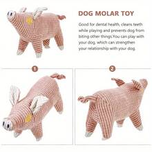 Jouet en peluche pour chien en fibre de maïs, jouet en peluche mignon et durable en forme de cochon avec couinement, fournitures pour l'entraînement des chiens, jouet de compagnie pour animaux de compagnie pour soulager l'ennui - Multicolore - Voir 7