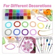 700pcs/1400pcs, 6mm Glass Round Beads Jewelry Making Set For Handmade DIY Bracelets, Necklaces, Earrings, Jewelry, Crafts Gifts Accessories (Random Colors)